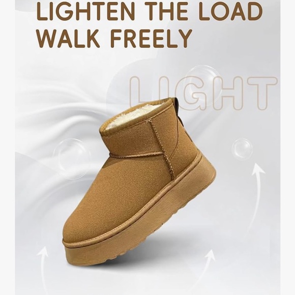 Warm cozy slip on fur lined booties - Picture 5 of 7